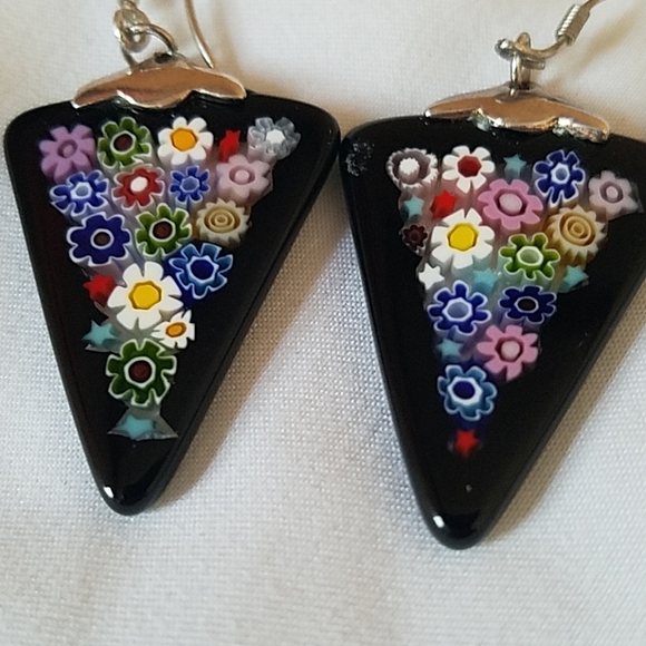 Murano Millefiori earrings - Picture 2 of 2